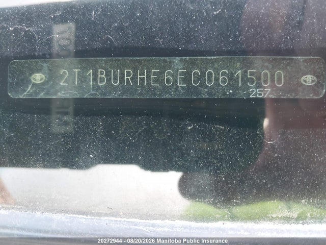 2T1BURHE6EC061500 Toyota Corolla S