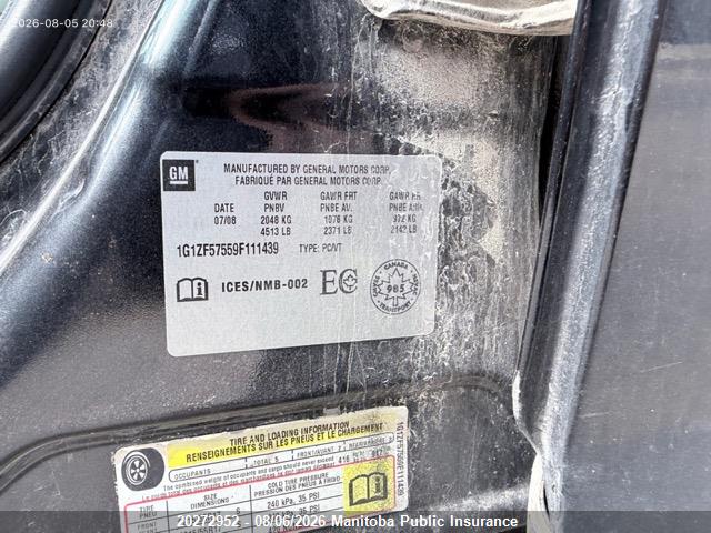 2009 Chevrolet Malibu Hybrid მანქანა იყიდება აუქციონზე, vin: 1G1ZF57559F111439, აუქციონის ნომერი: 20272952