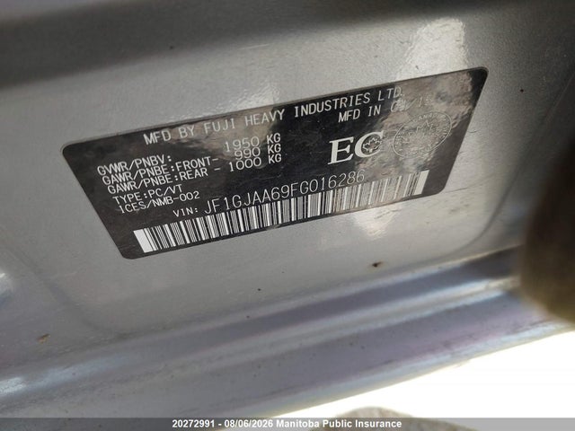 Subaru Impreza 2.0i 2015 JF1GJAA69FG016286 Image 9