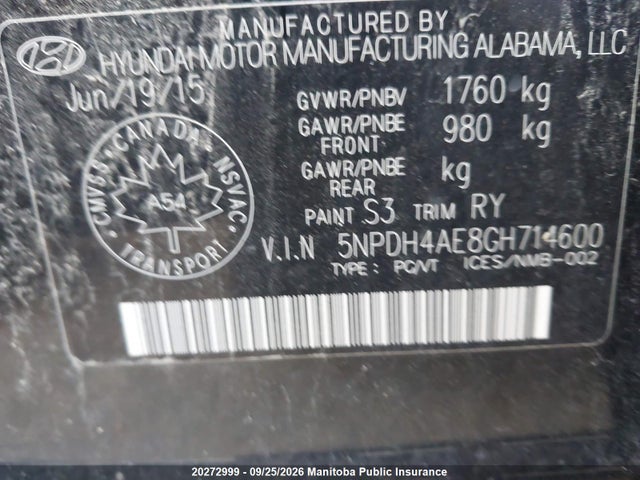Hyundai Elantra 2016 5NPDH4AE8GH714600 Image 8
