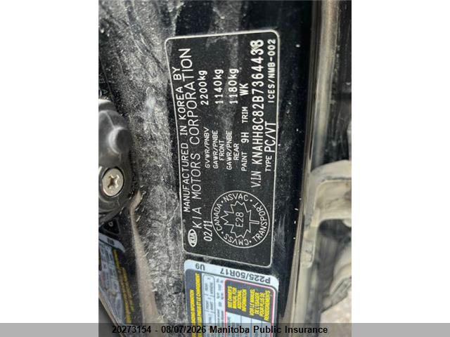 Продаж на аукціоні авто 2011 Kia Rondo Ex, vin: KNAHH8C82B7364438, номер лоту: 20273154