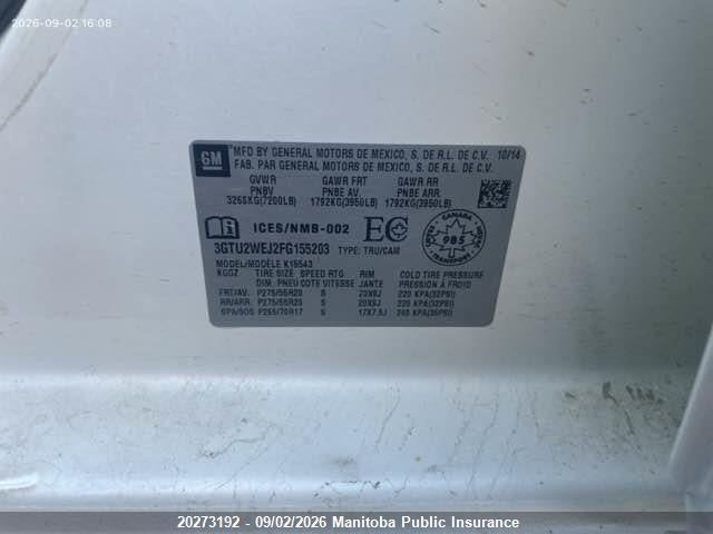 GMC Sierra 1500 Denali Crew Cab 2015 3GTU2WEJ2FG155203 Image 9