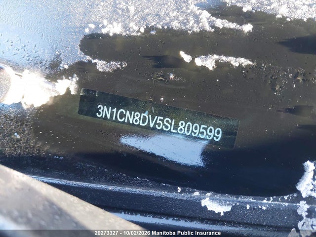 Aukcja sprzedaży 2025 Nissan Versa 1.6 S, vin: 3N1CN8DV5SL809599, numer aukcji: 20273327