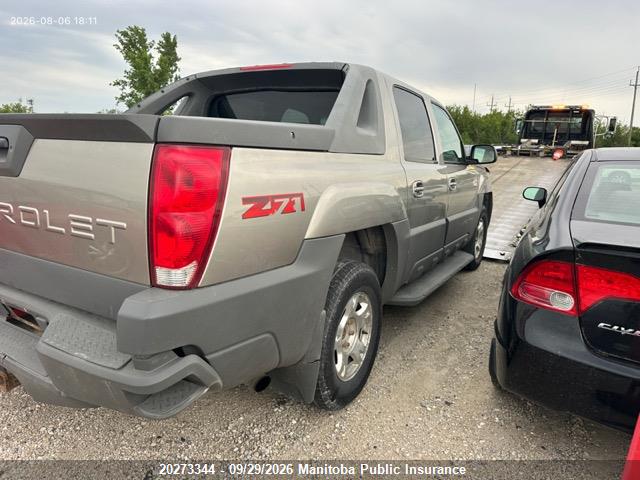 20273344 :رقم المزاد ، 3GNEK13T92G332083 vin ، 2002 Chevrolet Avalanche 1500 مزاد بيع