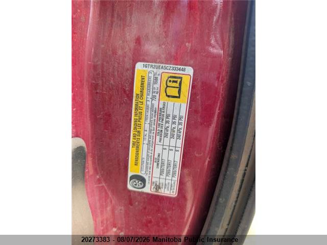 20273383 :رقم المزاد ، 1GTR2UEA5CZ333448 vin ، 2012 Gmc Sierra 1500 Sl Ext Cab مزاد بيع