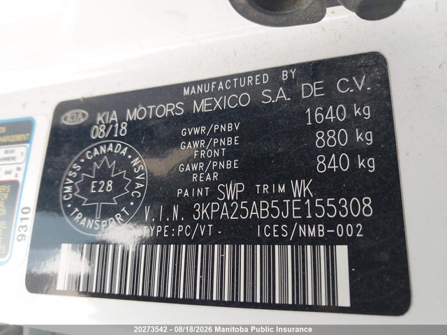 KIA Rio5 Lx+ 2018 3KPA25AB5JE155308 Image 9