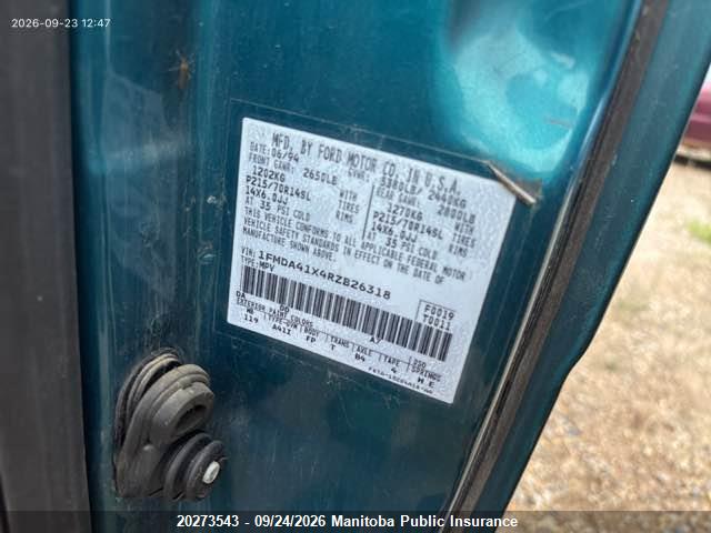 Продаж на аукціоні авто 1994 Ford Aerostar, vin: 1FMDA41X4RZB26318, номер лоту: 20273543