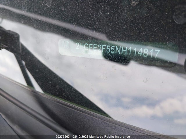 20273563 :رقم المزاد ، 2HGFE2F55NH114817 vin ، 2022 Honda Civic Sport مزاد بيع
