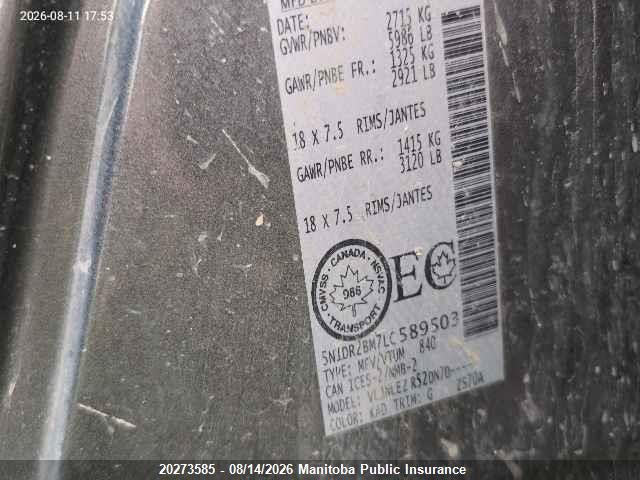 Nissan Pathfinder Sv 2020 5N1DR2BM7LC589503 Image 9
