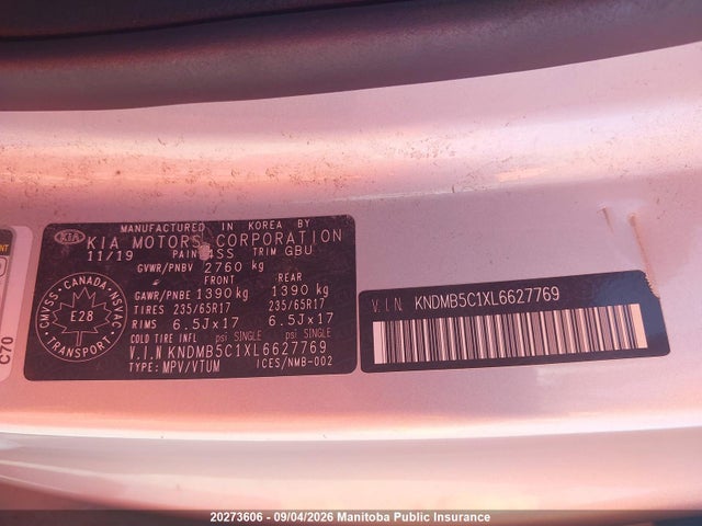 KIA Sedona Lx+ 2020 KNDMB5C1XL6627769 Image 9