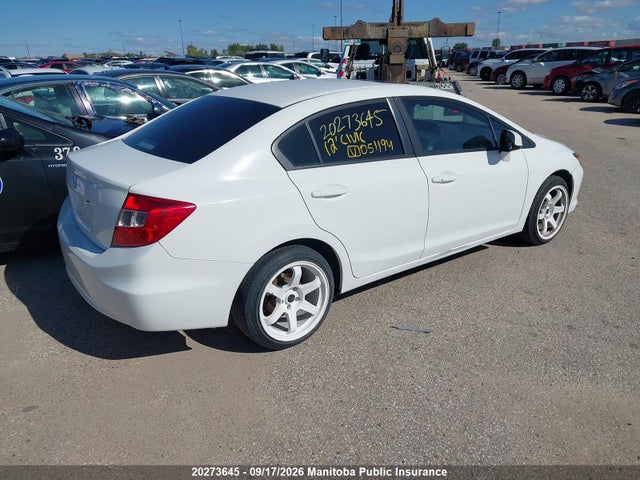 Aukcja sprzedaży 2012 Honda Civic Lx, vin: 2HGFB2F50CH051194, numer aukcji: 20273645