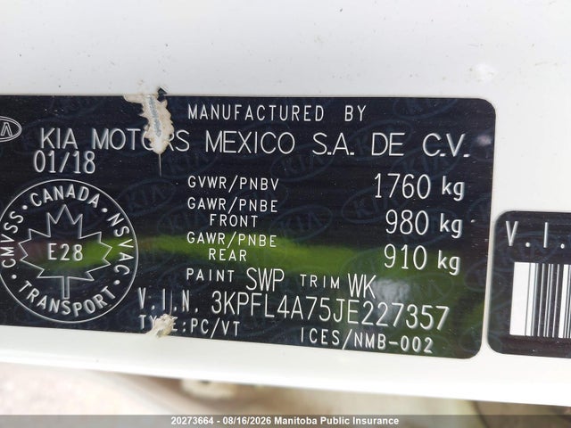 KIA FORTE LX 2018 3KPFL4A75JE227357 Image 9