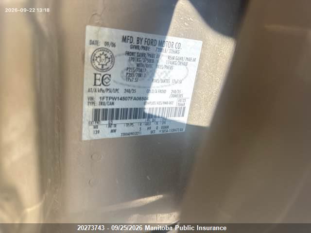 Продаж на аукціоні авто 2007 Ford F150 Fx4 Supercrew, vin: 1FTPW14507FA08504, номер лоту: 20273743