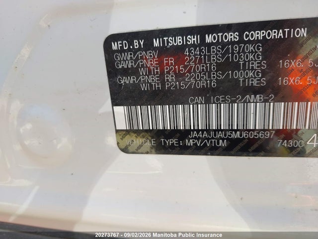Mitsubishi RVR ES 2021 JA4AJUAU5MU605697 Image 8