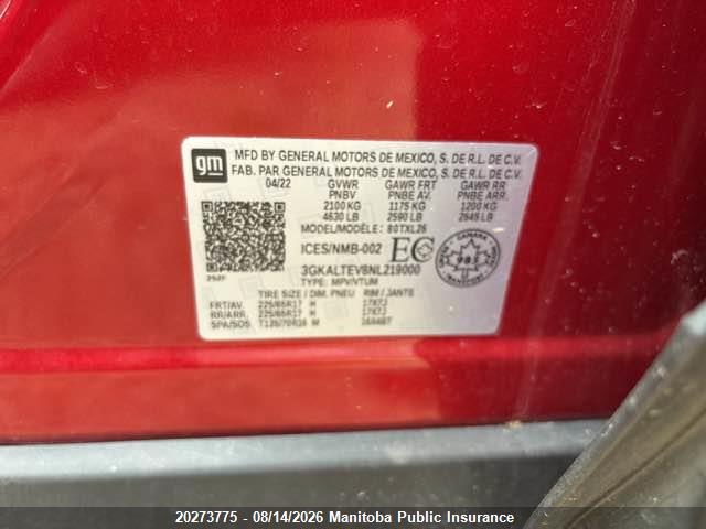 GMC Terrain Sle 2022 3GKALTEV8NL219000 Image 9