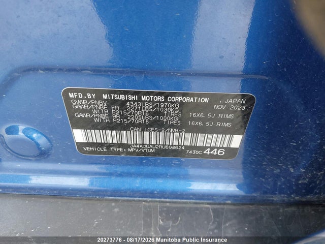 Mitsubishi RVR ES 2024 JA4AJUAU2RU603624 Image 8