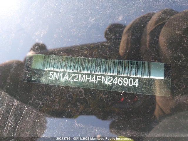 20273799 :رقم المزاد ، 5N1AZ2MH4FN246904 vin ، 2015 Nissan Murano Sl مزاد بيع