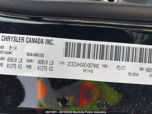 Dodge Charger Se 2014 2C3CDXHG0EH357942 Image 9