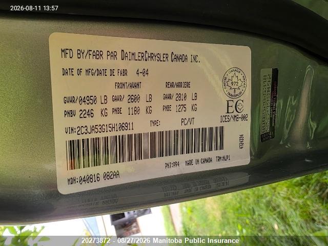 Продаж на аукціоні авто 2005 Chrysler 300 Limited, vin: 2C3JA53G15H106911, номер лоту: 20273872