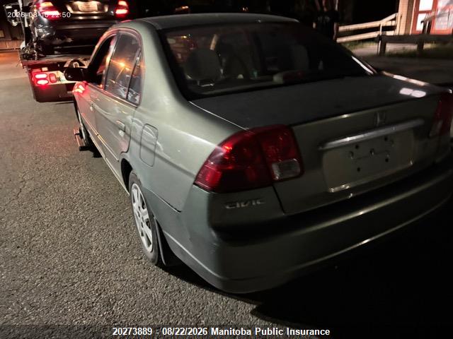 20273889 :رقم المزاد ، 2HGES16623H905214 vin ، 2003 Honda Civic Lx مزاد بيع