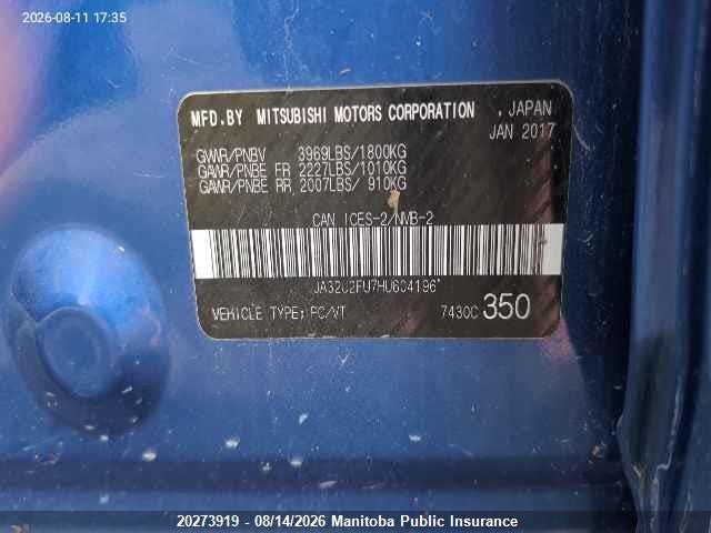 Mitsubishi Lancer Se 2017 JA32U2FU7HU604196 Image 9