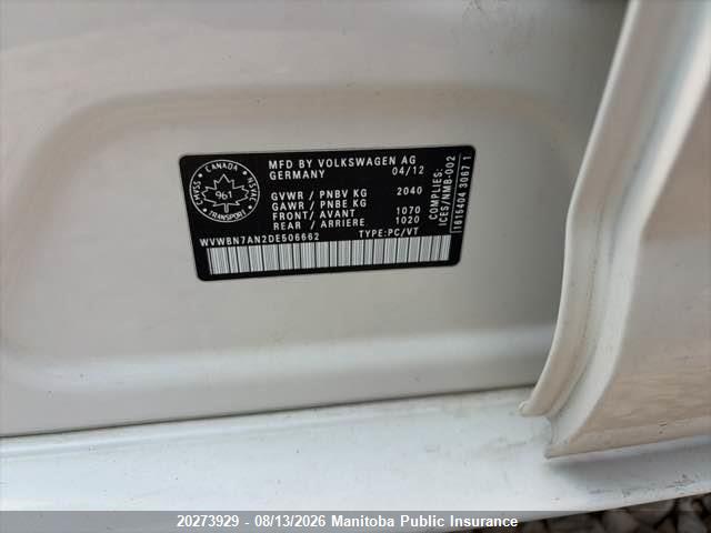 Продаж на аукціоні авто 2013 Volkswagen Passat Cc 2.0 Tsi, vin: WVWBN7AN2DE506662, номер лоту: 20273929