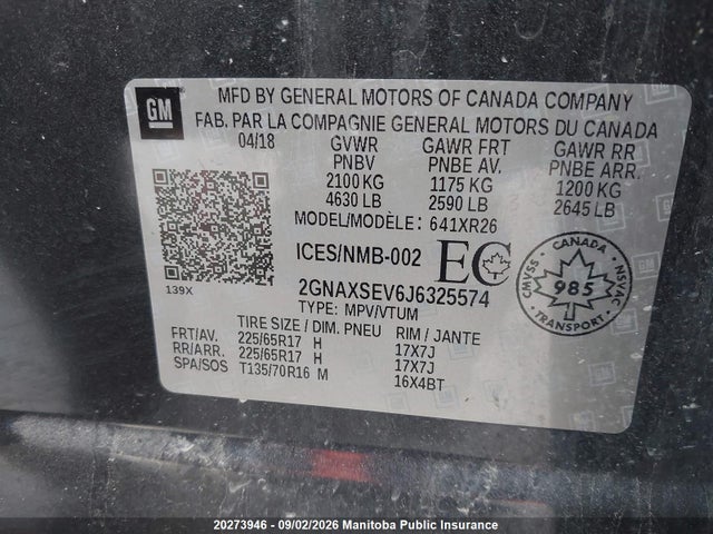 Chevrolet EQUINOX LT 2018 2GNAXSEV6J6325574 Image 8