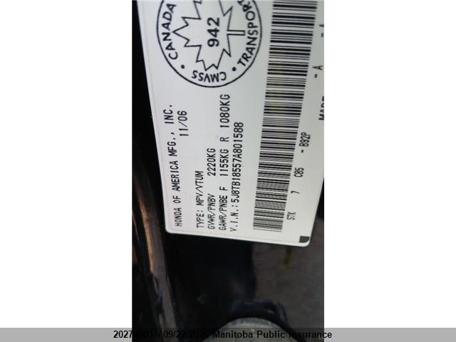 Продажа на аукционе авто 2007 Acura Rdx, vin: 5J8TB18557A801588, номер лота: 20274003