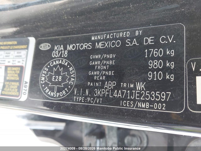 KIA FORTE LX 2018 3KPFL4A71JE253597 Image 9