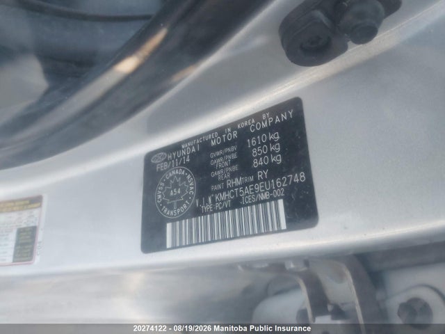 Hyundai ACCENT GL 2014 KMHCT5AE9EU162748 Image 9