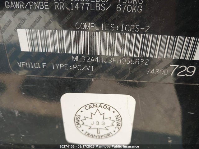Mitsubishi MIRAGE SE 2015 ML32A4HJ3FH055632 Image 9