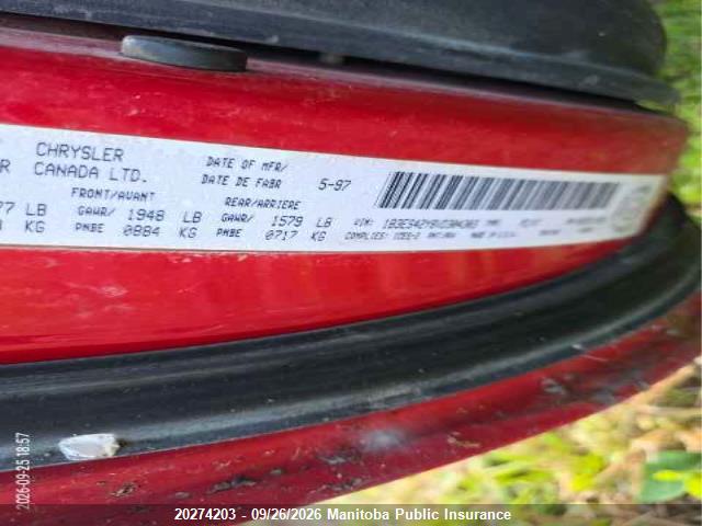 Aukcja sprzedaży 1997 Dodge Neon Sport, vin: 1B3ES42Y8VD304303, numer aukcji: 20274203