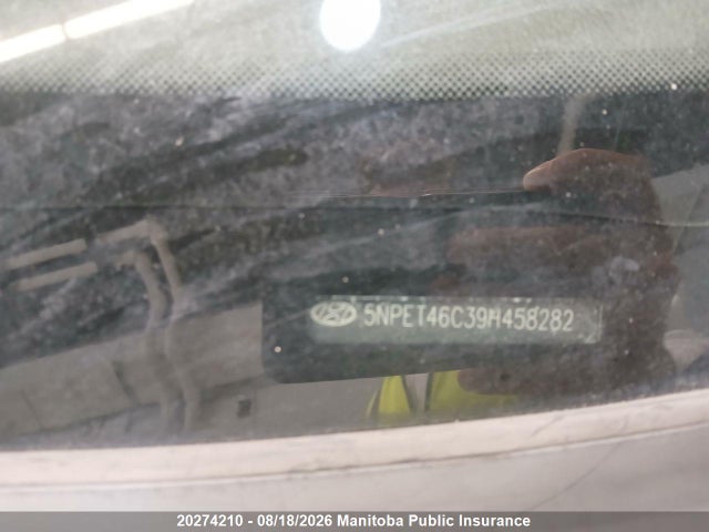 20274210 :رقم المزاد ، 5NPET46C39H458282 vin ، 2009 Hyundai Sonata Gls مزاد بيع