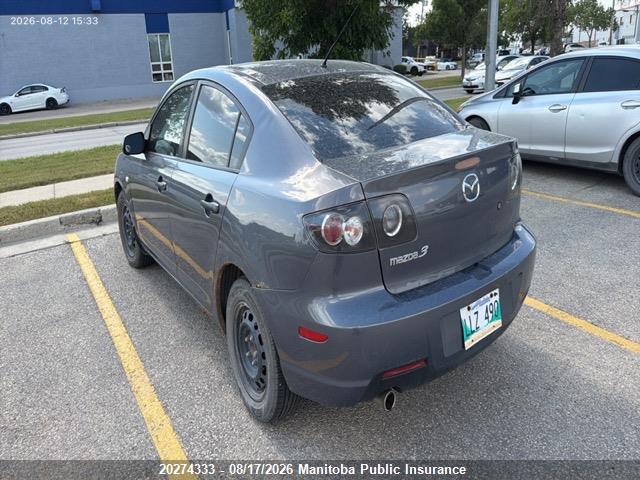 Aukcja sprzedaży 2008 Mazda 3 Mazda Gx, vin: JM1BK32F981880370, numer aukcji: 20274333
