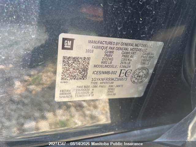 Cadillac XT5 2019 1GYKNFRS5KZ166573 Image 9