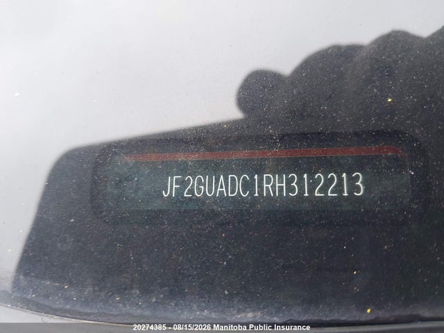 20274385 :رقم المزاد ، JF2GUADC1RH312213 vin ، 2024 Subaru Crosstrek Touring مزاد بيع