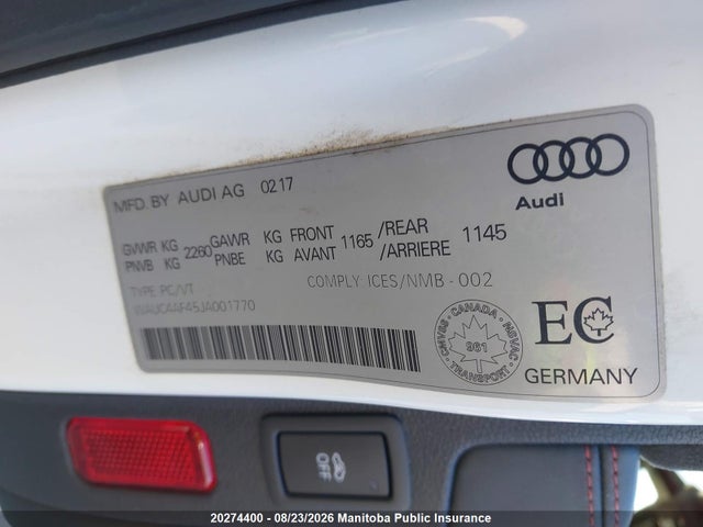 WAUC4AF45JA001770 Audi S4 3.0t Quattro