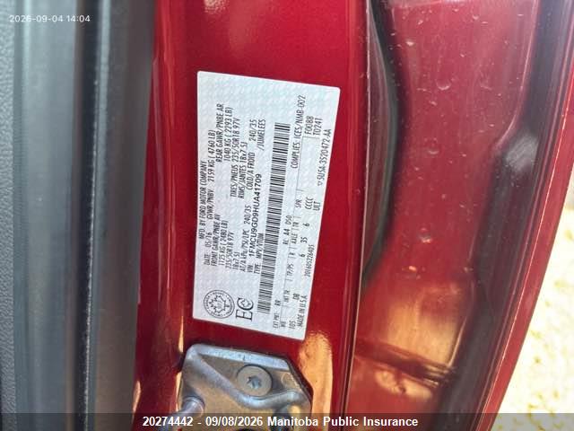 Ford ESCAPE SE 2017 1FMCU9GD9HUA41709 Image 9
