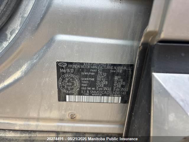 Hyundai Santa Fe Preferred 2020 5NMS3CAD5LH243343 Image 9