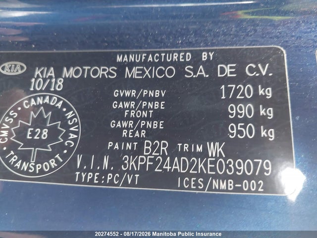 KIA FORTE LX 2019 3KPF24AD2KE039079 Image 9