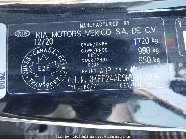 KIA FORTE LX 2021 3KPF24AD9ME317866 Image 9
