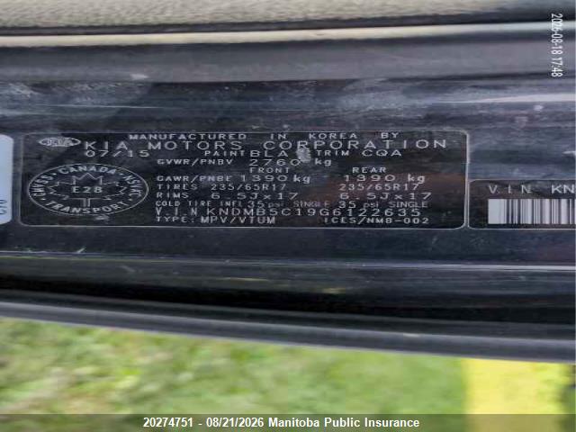 KIA SEDONA LX 2016 KNDMB5C19G6122635 Image 9