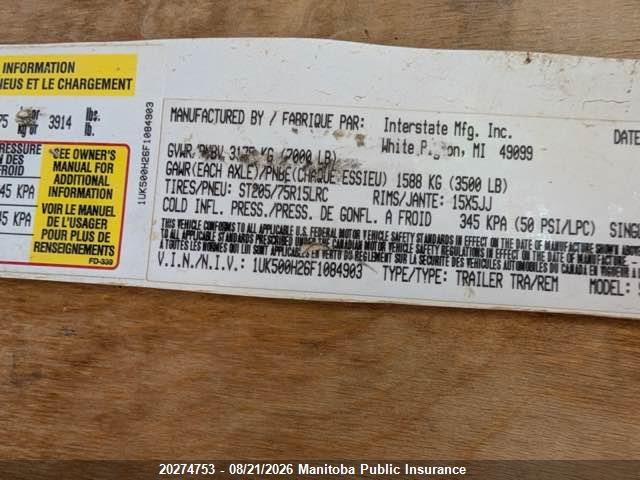 Utility Other 2015 1UK500H26F1084903 Image 9