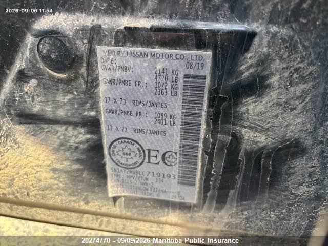 Nissan ROGUE SV 2020 5N1AT2MV9LC719193 Image 9