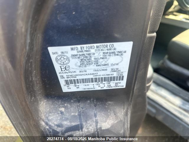 Продаж на аукціоні авто 2012 Ford Escape Xlt V6, vin: 1FMCU9DG1CKA52917, номер лоту: 20274774