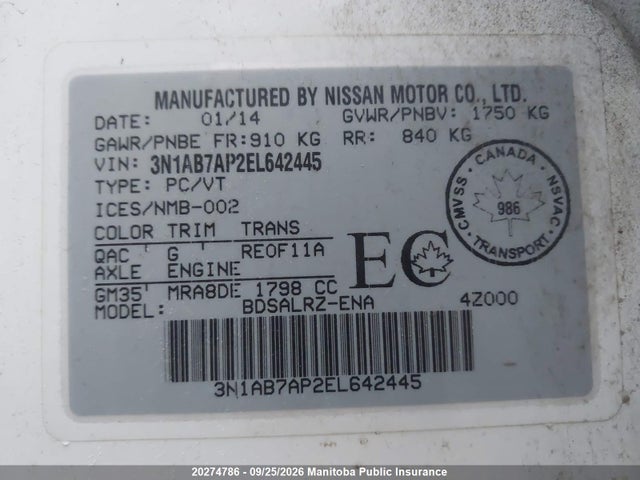 Nissan Sentra 1.8 Sr 2014 3N1AB7AP2EL642445 Image 8