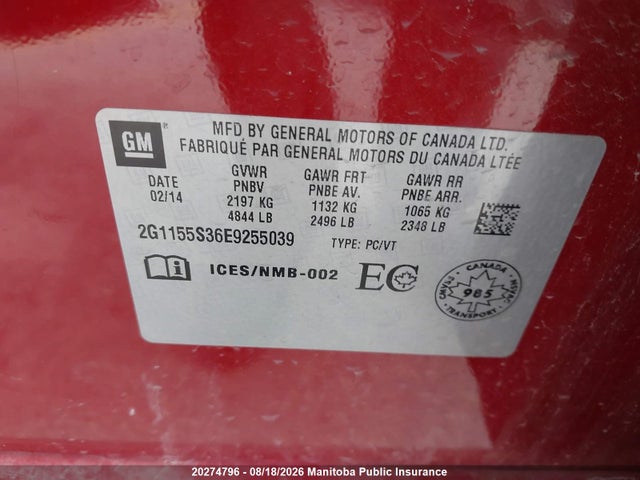 2G1155S36E9255039 Chevrolet Impala Ltz V6