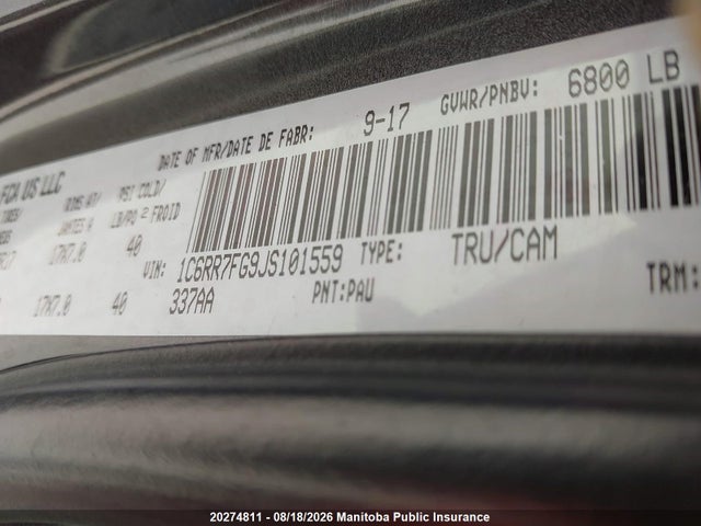 Dodge Ram 1500 Slt Quad Cab 2018 1C6RR7FG9JS101559 Image 9