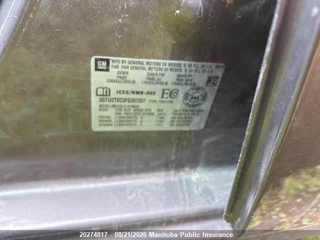 GMC SIERRA 1500 CREW CAB 2015 3GTU2TEC3FG367267 Image 9