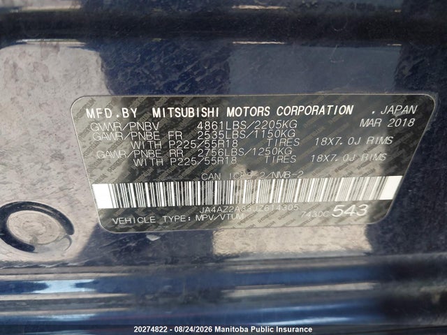 Mitsubishi Outlander Es 2018 JA4AZ2A33JZ614305 Image 9